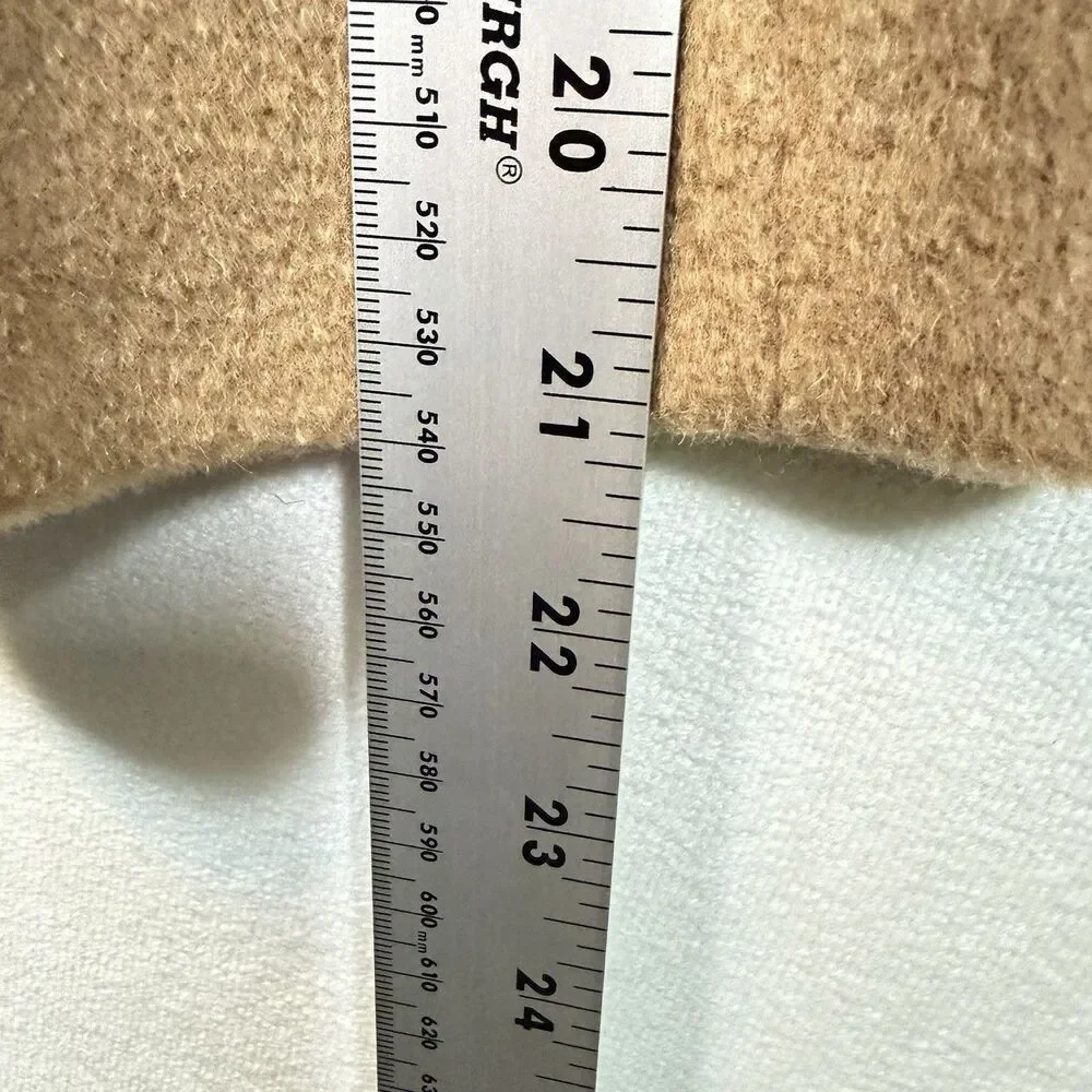 Larry Levine 100% Camel Hair Coat 14P Petite Tan Natural Overcoat Italy Fabric